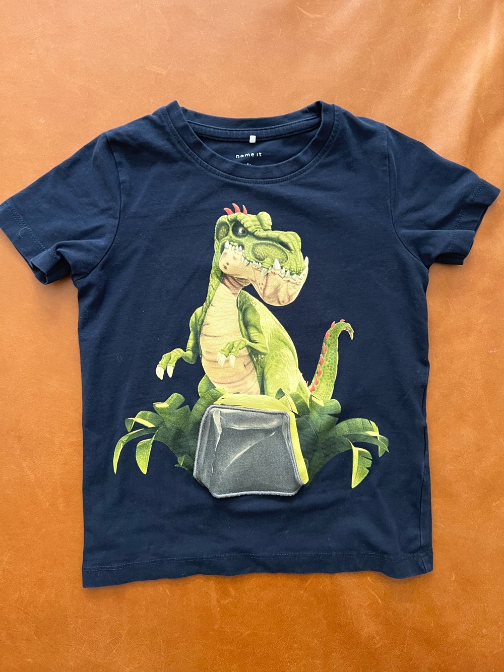 NAME IT Interactive Dino Navy Tee, 4yrs